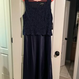 Alex Evenings Midnight Blue Lace Dress